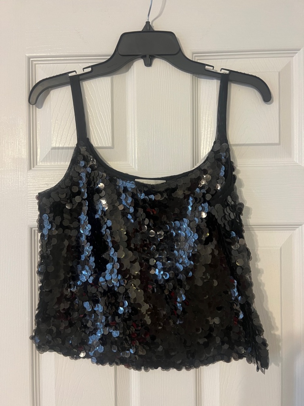 Wayf Black Sequin Cami Top